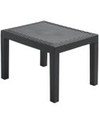 Salon de jardin Le plastik Akita avec coussins et table noir- 59x46x40cm
