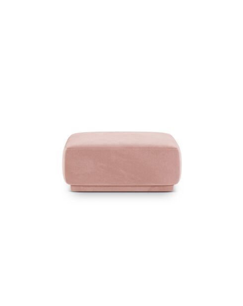 Pouf velours Louis 1 place rose - 90x90x42 cm