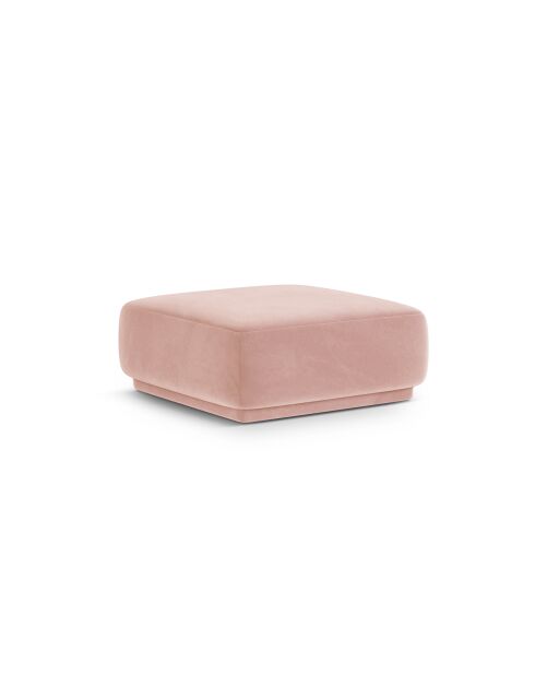 Pouf velours Louis 1 place rose - 90x90x42 cm