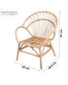 Fauteuil Indie marron clair- 69x65x87cm