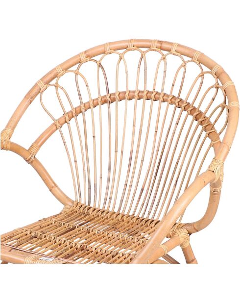 Fauteuil Indie marron clair- 69x65x87cm