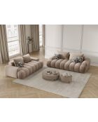 Simona 2-Sitzer-Samtsofa dunkelbeige - 175x100x84 cm