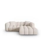 Canapé d'angle droit modulaire Elise 3 places beige - 238x190x70 cm