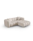 Canapé d'angle droit modulaire Elise 3 places beige - 238x190x70 cm