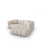 Canapé d'angle droit modulaire Elise 3 places beige - 238x190x70 cm