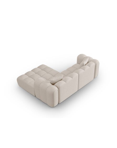 Canapé d'angle droit modulaire Elise 3 places beige - 238x190x70 cm