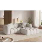 Canapé d'angle droit modulaire Elise 3 places beige - 238x190x70 cm