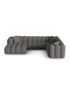 Divano angolare destro modulare panoramico grigio Elise 6 posti - 330x238x70 cm