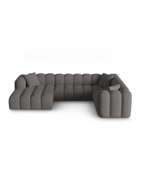 Divano angolare destro modulare panoramico grigio Elise 6 posti - 330x238x70 cm