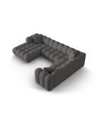 Divano angolare destro modulare panoramico grigio Elise 6 posti - 330x238x70 cm