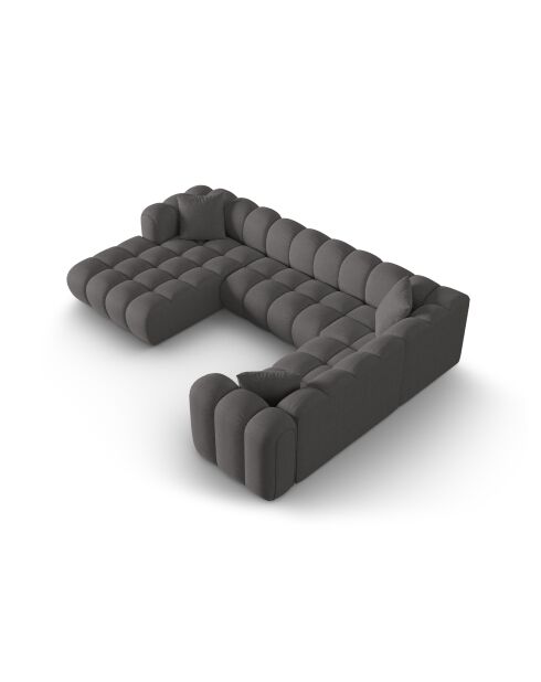 Divano angolare destro modulare panoramico grigio Elise 6 posti - 330x238x70 cm