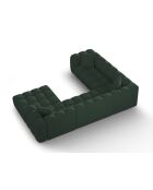 Divano angolare sinistro panoramico modulare Elise 6 posti verde mare - 330x238x70 cm