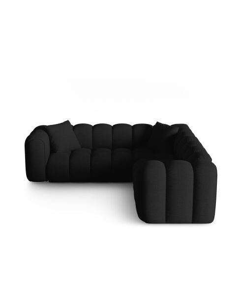 Sofá esquinero modular simétrico Elise de 5 plazas negro - 238x238x70 cm