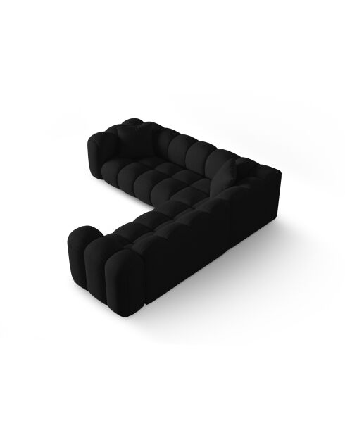 Sofá esquinero modular simétrico Elise de 5 plazas negro - 238x238x70 cm