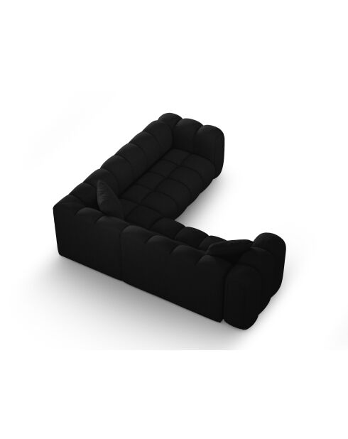 Sofá esquinero modular simétrico Elise de 5 plazas negro - 238x238x70 cm