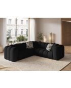 Canapé d'angle symétrique modulable Elise 5 places noir - 238x238x70 cm