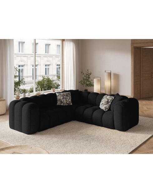 Sofá esquinero modular simétrico Elise de 5 plazas negro - 238x238x70 cm