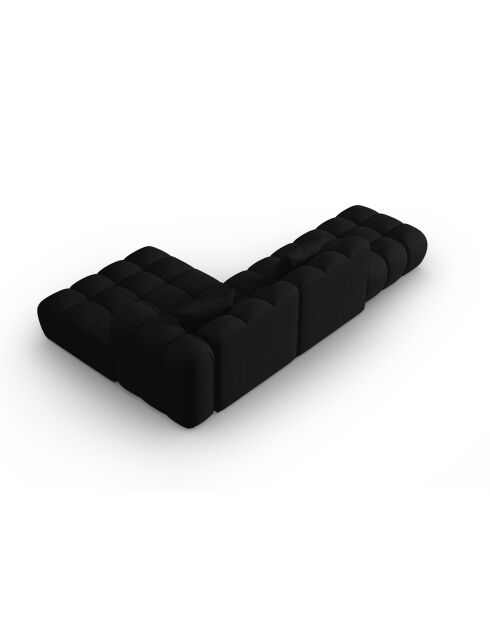 Sofá de esquina derecha modular negro Elise de 4 plazas - 300x190x70 cm