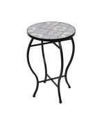 Bistro Lisboa zittafel in mozaïek en zwart metaal - 35×35×54cm