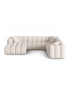 Elise 6-zits beige modulaire panoramische hoekbank rechts - 330x238x70 cm