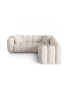 Canapé d'angle symétrique modulable Elise 5 places beige - 238x238x70 cm