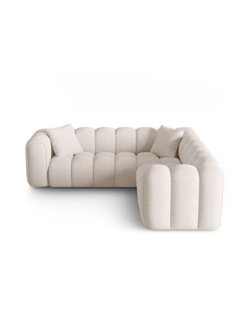 Canapé d'angle symétrique modulable Elise 5 places beige - 238x238x70 cm