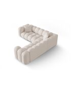 Canapé d'angle symétrique modulable Elise 5 places beige - 238x238x70 cm