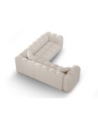 Canapé d'angle symétrique modulable Elise 5 places beige - 238x238x70 cm