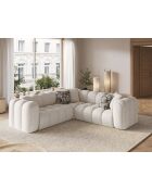 Canapé d'angle symétrique modulable Elise 5 places beige - 238x238x70 cm