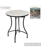 Bistro Lisboa tafel in mozaïek en zwart metaal - 60×60×71cm