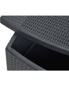 Table et coffre de jardin Naxos effet rotin - 54x54x39,5 cm