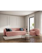 Fauteuil en velours Louis 1 place rose - 93x90x74 cm