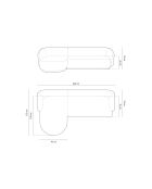 Canapé d'angle gauche velours Louis 4 places vert - 260x155x74 cm