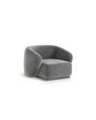 Fauteuil en velours Louis 1 place gris - 93x90x74 cm