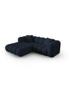 Canapé d'angle gauche modulaire Elise 3 places bleu roi - 238x190x70 cm