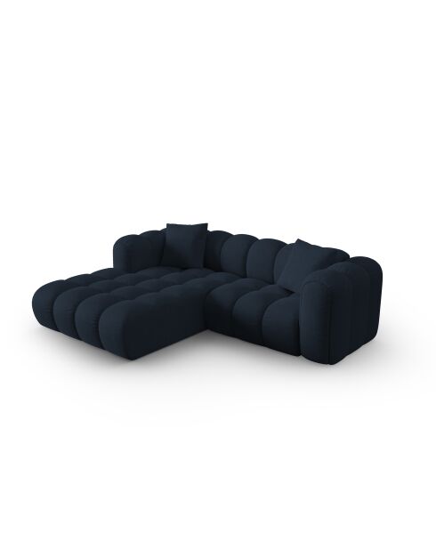 Canapé d'angle gauche modulaire Elise 3 places bleu roi - 238x190x70 cm