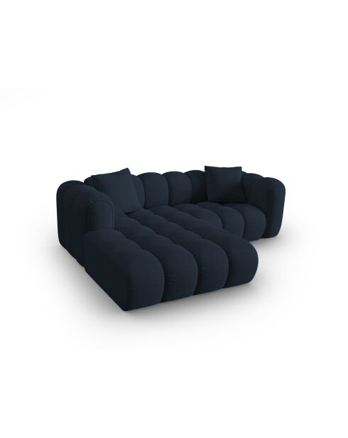 Canapé d'angle gauche modulaire Elise 3 places bleu roi - 238x190x70 cm
