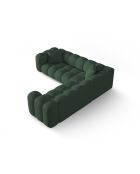 Canapé d'angle symétrique modulable Elise 5 places vert de mer - 238x238x70 cm
