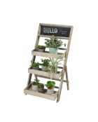 Etagère pour plantes à 3 niveaux avec ardoise + craies Mon jardin - 45x43x78 cm