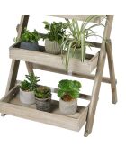 Etagère pour plantes à 3 niveaux avec ardoise + craies Mon jardin - 45x43x78 cm