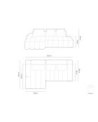 Canapé d'angle gauche velours convertible avec coffre de rangement Simona 4 places vert - 275x142x84 cm