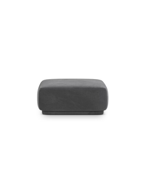 Pouf velours Louis 1 place gris foncé - 90x90x42 cm