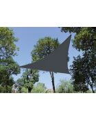 Vela tipo polo en poliéster, 160 gr/m2, color antracita, 3,6 x 3,6 x 3,6 m