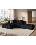Sofá de esquina izquierda modular negro Elise de 4 plazas - 300x190x70 cm