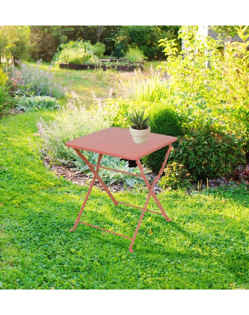 Mistral opvouwbare metalen tafel sienna - 40x40x45cm