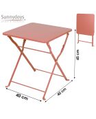 Mistral opvouwbare metalen tafel sienna - 40x40x45cm