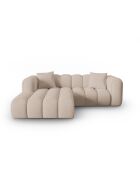 Canapé d'angle gauche modulaire Elise 3 places cappuccino - 238x190x70 cm