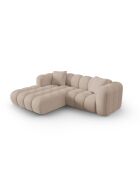Canapé d'angle gauche modulaire Elise 3 places cappuccino - 238x190x70 cm
