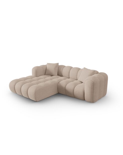 Canapé d'angle gauche modulaire Elise 3 places cappuccino - 238x190x70 cm