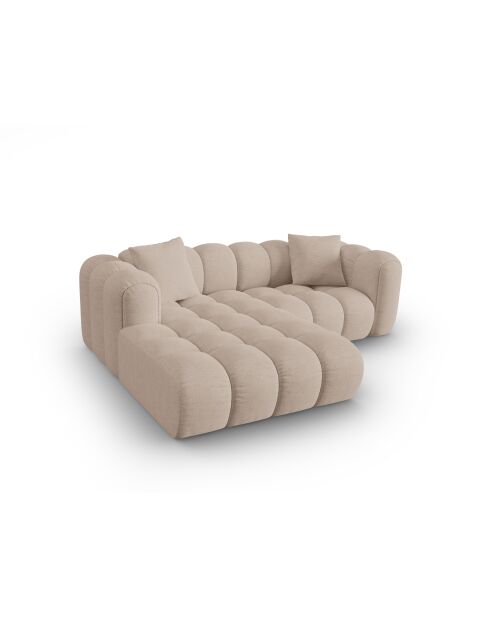Canapé d'angle gauche modulaire Elise 3 places cappuccino - 238x190x70 cm